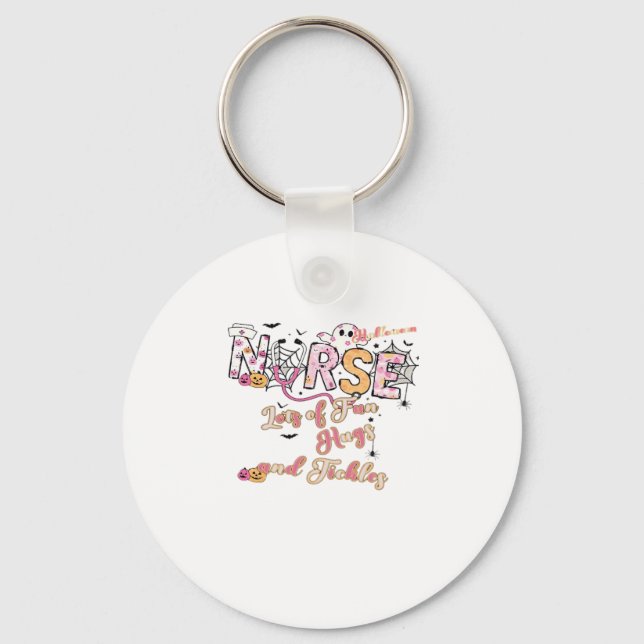 Paediactric Nurse Fun Halloween Design Essential T Keychain (Front)