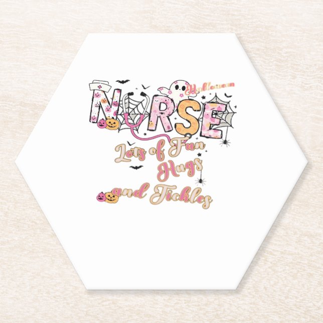 Paediactric Nurse Fun Halloween Design Essential T Paper Coaster (Front)