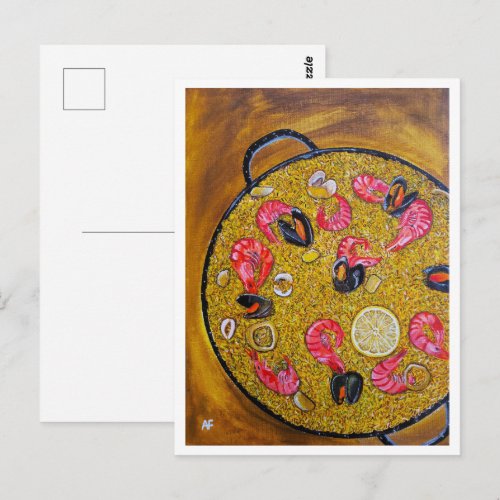 Paella De Marisco Painting by Alfred Fox Postcard