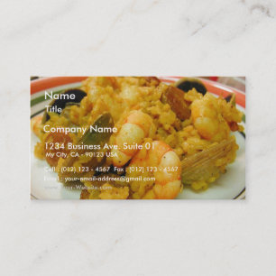 Paella Shrimp Clams Sausages Rice Business Card