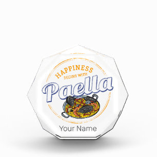 Paella Snack Vintage Spain Paella Pan Souvenir Acrylic Award
