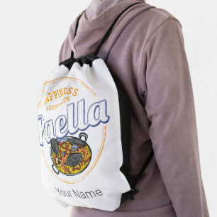 Paella Snack Vintage Spain Paella Pan Souvenir Drawstring Bag
