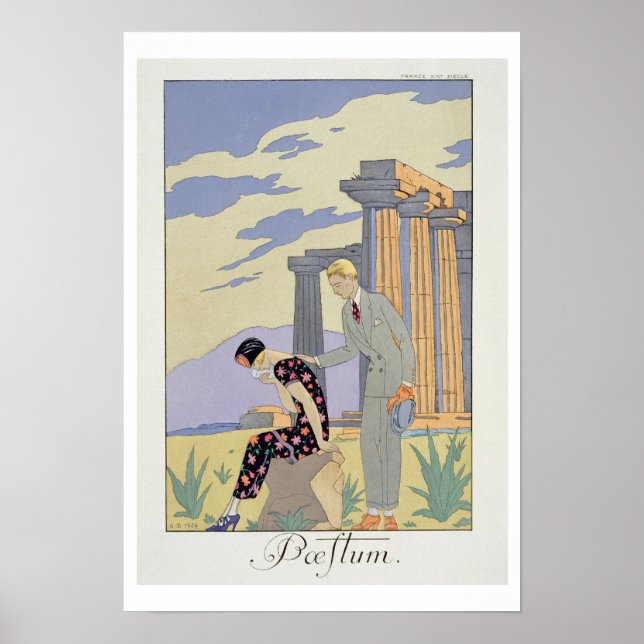 Paestum, 1924 (pochoir print) poster (Front)
