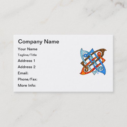 Celtic Knot of the Elements-Earth,Air,Fire,Water Business Card Template