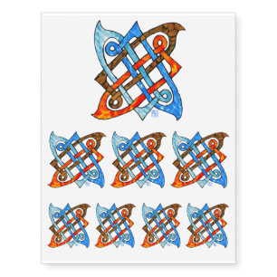 Pagan Celtic Knot Earth Air Fire Water Elements Temporary Tattoos