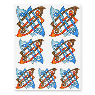 Pagan Celtic Knot Earth Air Fire Water Elements Temporary Tattoos