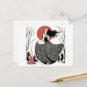 Pagan Dancing Women Red White Black Postcard
