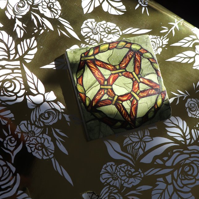 Pagan Druid Pentagram Art Nature Witch             Stone Coaster (Creator Uploaded)