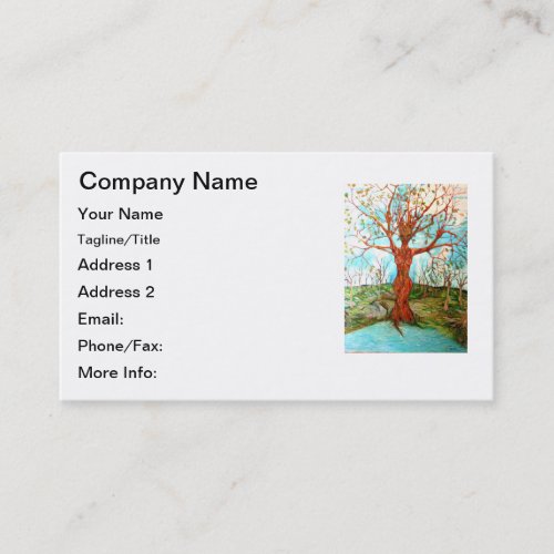 Goddess Tree Figure in Autumn Spiritual Painting Business Card