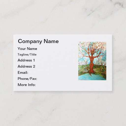 Customizable Goddess Tree Figure in Autumn Spiritual Painting Business Card