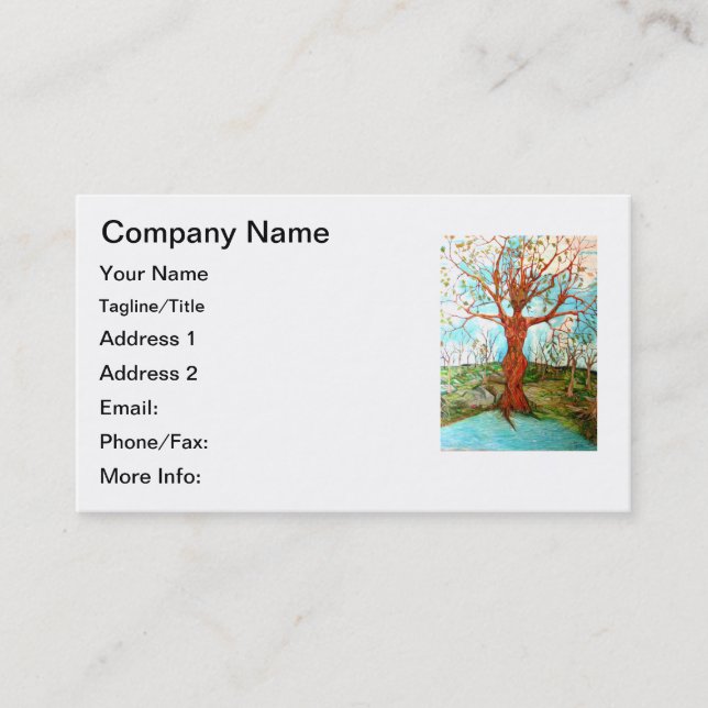 Pagan Dryad Tree Goddess Wiccan Nature Art Business Card (Front)