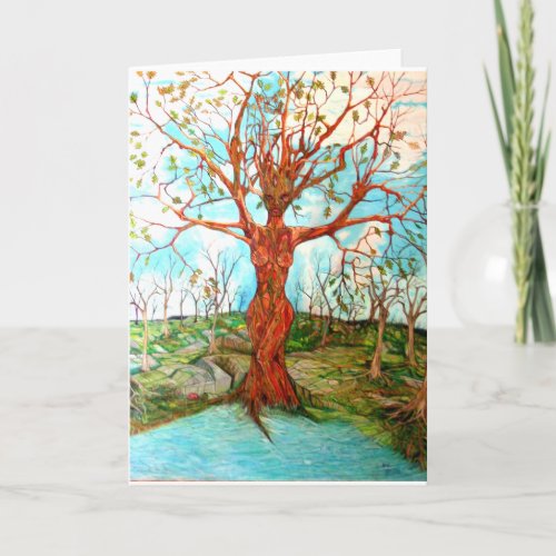 Pagan Dryad Tree Goddess Wiccan Nature Art Card