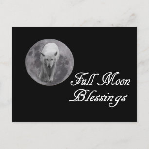 Pagan Full Moon Blessings Wolf Moon Postcard