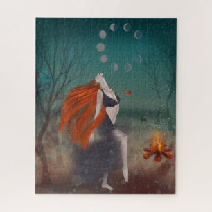 Pagan Goddess Puzzle, Pagan Oracle In Moonlight Jigsaw Puzzle