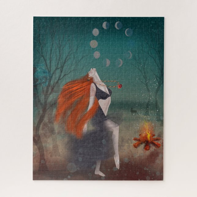 Pagan Goddess Puzzle, Pagan Oracle In Moonlight Jigsaw Puzzle (Vertical)