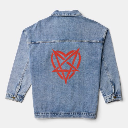 Pagan Heart Dark Aesthetic Grunge Symbol Occult Pa Denim Jacket