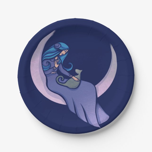 Pagan moon Goddess MoonChild  Paper Plates (Front)