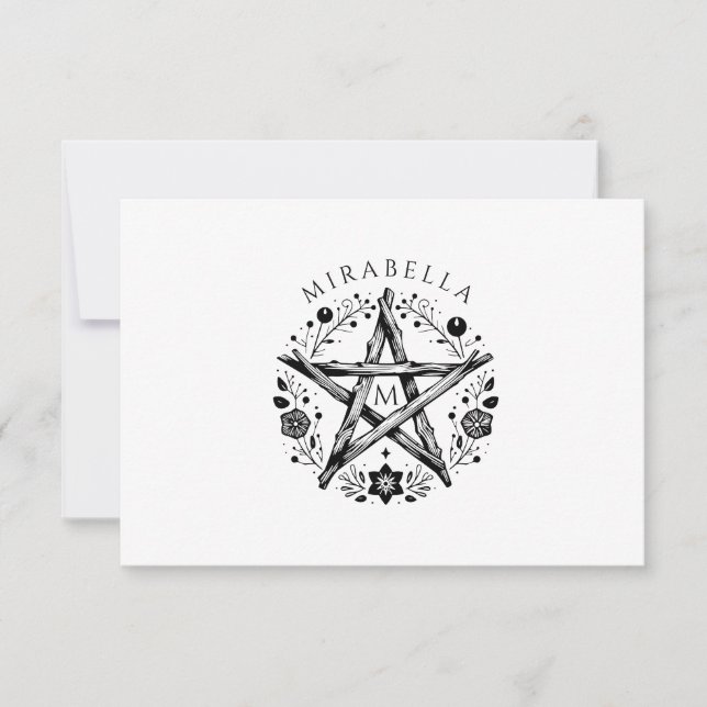 Pagan Pentagram Note Card (Front)
