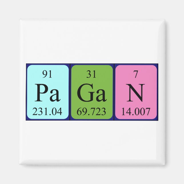 Pagan periodic table name magnet (Front)