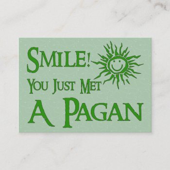 Pagan Smile Business Card by orsobear at Zazzle