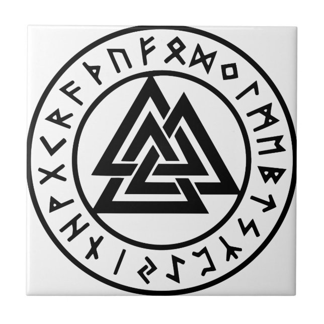 Pagan Symbols Odins Knot Valknut Tile (Front)