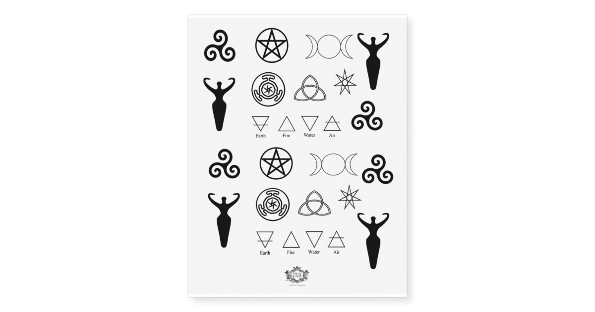 Pagan Symbols, Wiccan Symbols, Sacred Symbols Temporary Tattoos | Zazzle