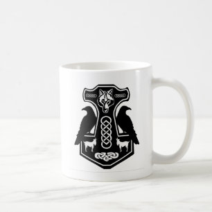 Pagan Thor's Hammer with Raven Mug