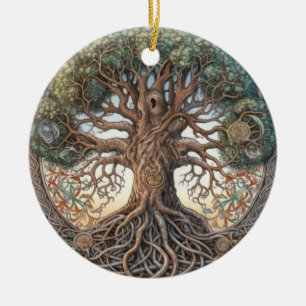 Pagan Tree of Life Ceramic Ornament