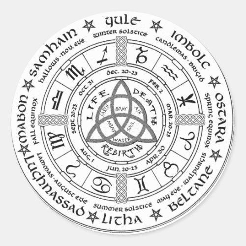 Pagan wheel of the Year Classic Round Sticker