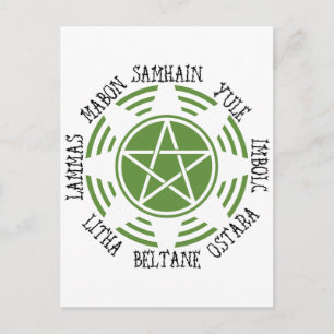 Pagan Wheel of the Year Postcard