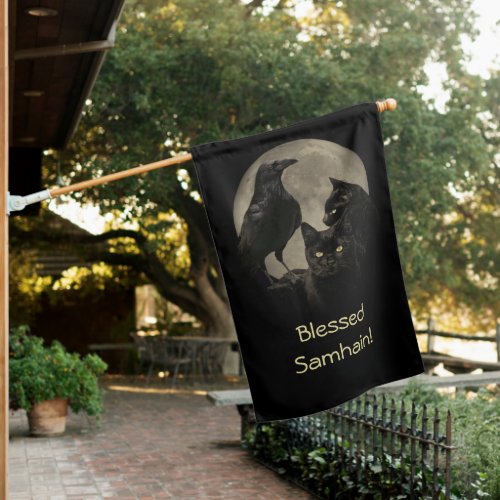 Pagan Wicca Blessed Samhain House Flag