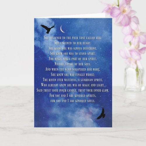 Pagan Wicca Inspired Happy Birthday with Crescent Card