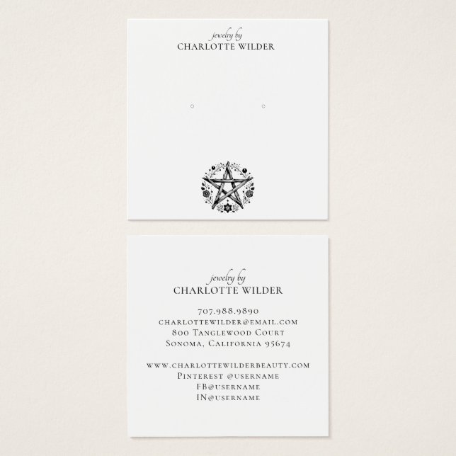 Pagan Wiccan Pentacle Jewelry Earring (Front & Back)