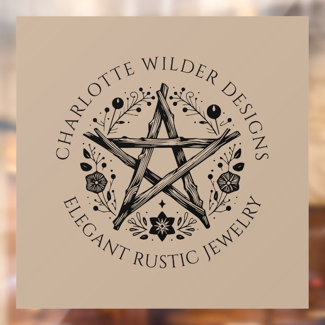 Pagan Wiccan Rustic Kraft Jewelry Designer Window Cling (Sheet 2)