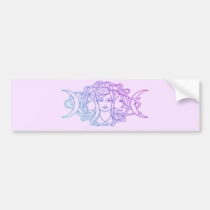 Pagan Wiccan Triple Moon Goddess Bumper Sticker