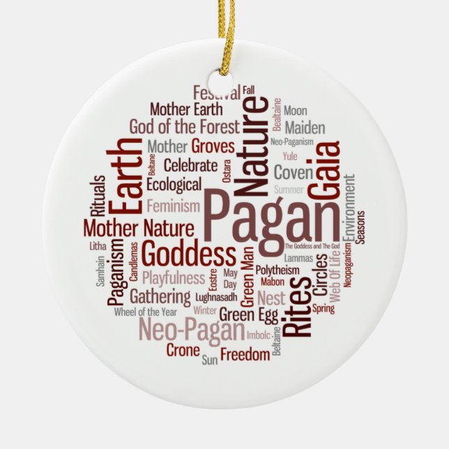Pagan Words Ceramic Ornament (Front)