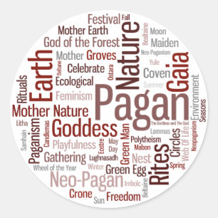 Pagan Words Classic Round Sticker