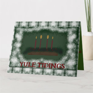 Pagan Yule Blessings with Candles Card