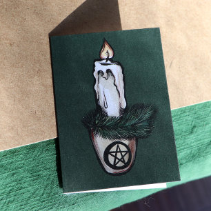 Pagan Yule Candle wicca w Card