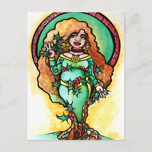 Pagan Yule Goddess Postcard (Front)