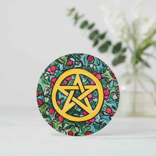 Pagan Yule Pentagram (Standing Front)
