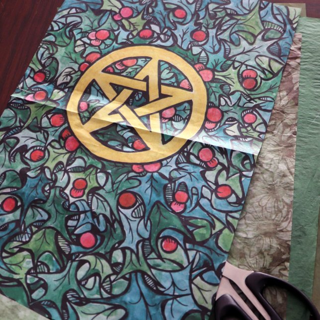 Pagan Yule Pentagram Tissue Paper (Creator Uploaded)