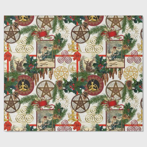 Pagan Yuletide & Vintage Victorian Wrapping Paper Zazzle