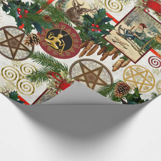 Pagan Yuletide & Vintage Victorian Wrapping Paper Zazzle