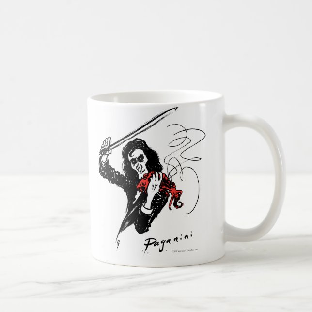 Paganini playing a red violin mug (Right)