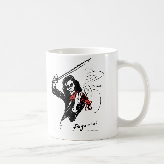 Paganini playing red violin mug (Right)