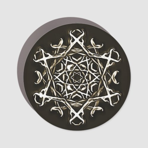 Paganism Pentagram and Antler Occult Symbol Print Car Magnet