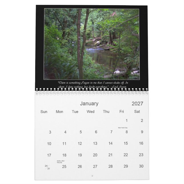 Pagans and The Natural World Calendar (Jan 2027)