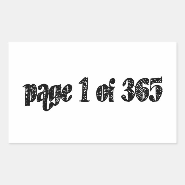 Page 1 of 365 rectangular sticker (Front)