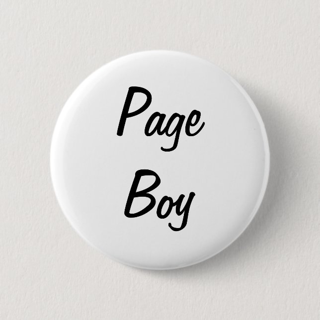Page Boy Badge Pinback Button (Front)